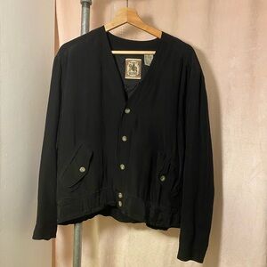 Vintage 80s 90s silk bomber style cardigan